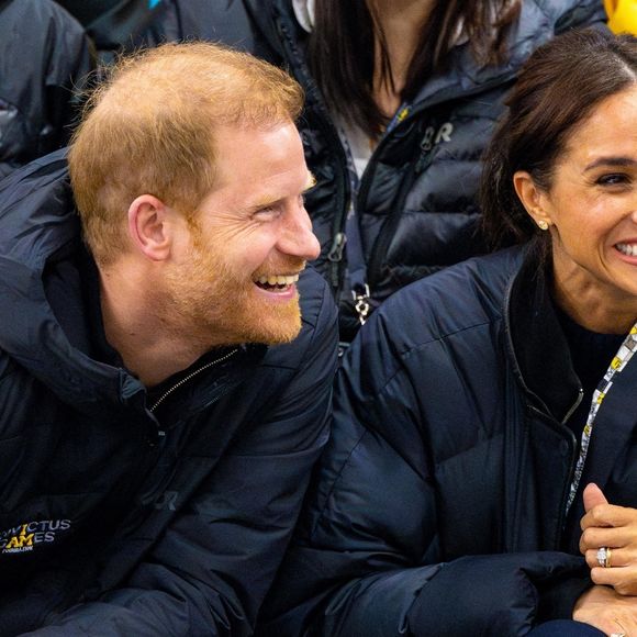 Le prince Harry, duc de Sussex, et Meghan Markle, duchesse de Sussex, ont été aperçus au Hillcrest Recreation Centre au Canada, soutenant le curling en fauteuil roulant lors des Invictus Games Vancouver Whistler 2025, le 09 février 2025. ©Backgrid USA / Bestimage