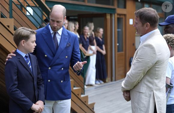 Le prince William, Kate Middleton et leurs enfants, le prince George et la princesse Charlotte, à leur arrivée au tournoi de Wimbledon à Londres le 13 juillet 2025. Photo par Andrew Matthews/PA Wire.