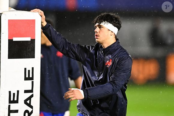 Hugo Auradou lors du match des Six Nations U20 entre la France et l'Angleterre au stade Aimé Giral le 20 mars 2022 à Perpignan, France. Photo Alexandre Dimou/Icon Sport/ABACAPRESS.COM