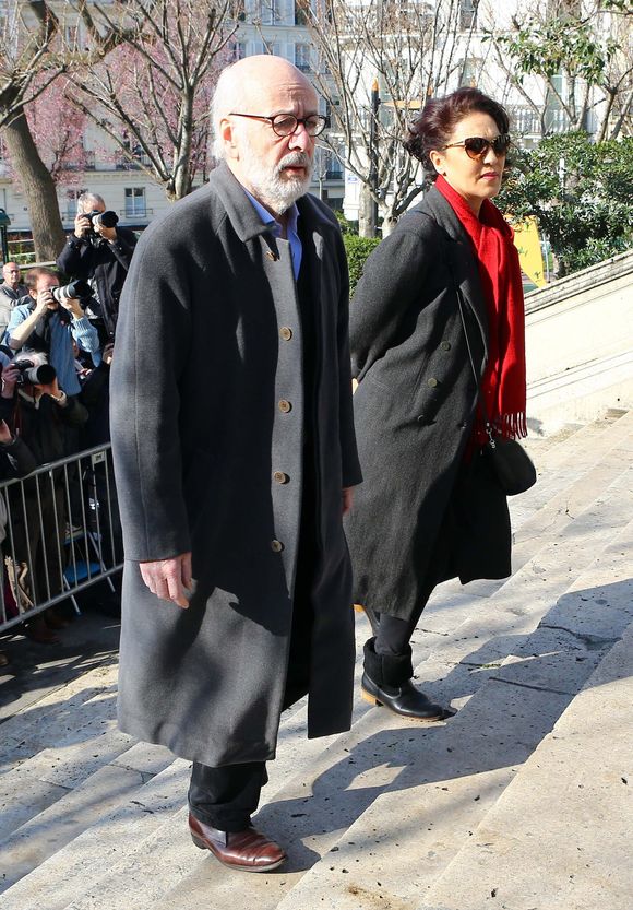 Bertrand Blier - Funérailles d'Alain Resnais en l'église Saint-Vincent-de-Paul à Paris le 10 mars 2014.