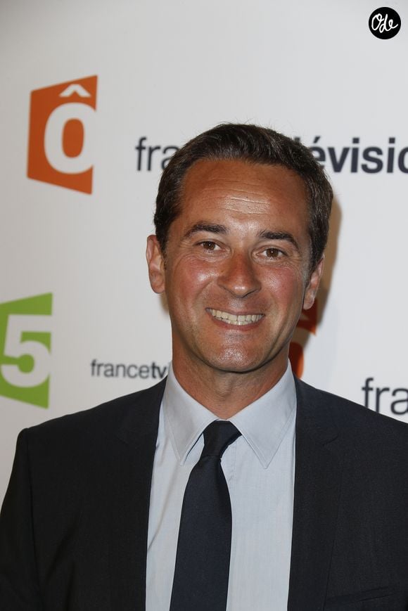 Nathanaël de Rincquesen lors de la conférence de presse de rentrée de France Télévisions au Palais de Tokyo à Paris, le 26 août 2014.
© Christophe Aubert via Bestimage