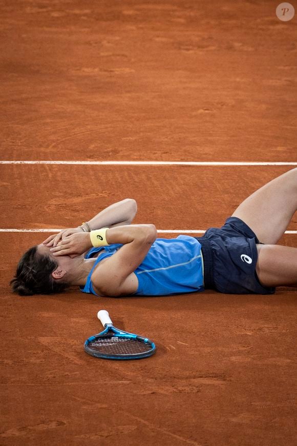 La française Loïs Boisson remporte le quart de finale face à M.Andreeva lors des internationaux de France de Tennis de Roland Garros 2025 (Jour 11), à Paris, France, le 4 juin 2025. © Jacovides-Moreau/Bestimage