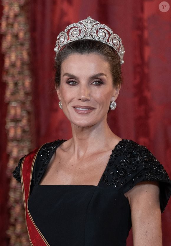 Le roi Felipe VI et la reine Letizia d'Espagne, accueillent Frank-Walter Steinmeier (Président fédéral de l'Allemagne) et sa femme Elke Budenbender pour un dîner de gala en leur honneur au palais royal à Madrid. Photo par LALO YASKY / BESTIMAGE