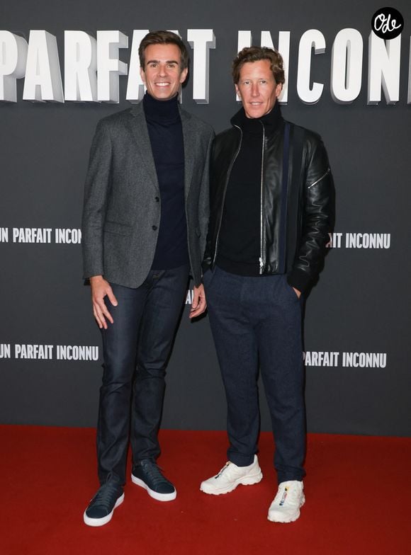 Jean-Baptiste Marteau et son compagnon Jean de Reynal - Avant-première du film "Un parfait inconnu" au Grand Rex à Paris le 15 janvier 2025. © Coadic Guirec/Bestimage