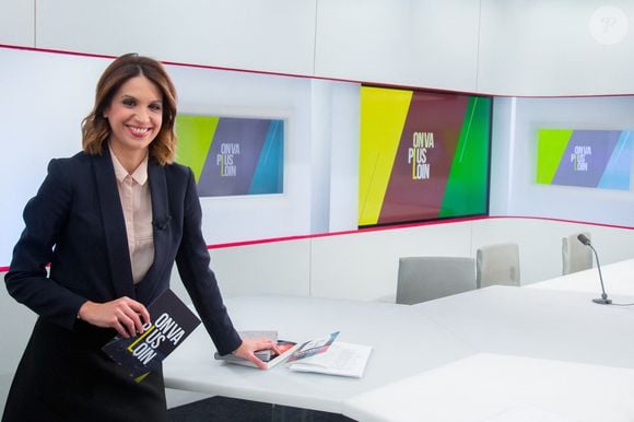Sonia Mabrouk lors de l'enregistrement de l'émission "On va plus loin", en 2016, à Paris.

 Photo by Nasser Berzane/ABACAPRESS.COM