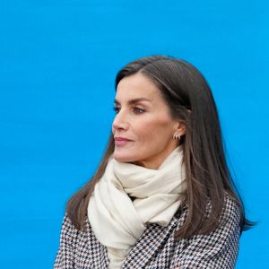 La reine Letizia - La famille royale d'Espagne lors de la cérémonie de remise des prix pour la ville exemplaire des Asturies 2024 à Sotres. Le 26 octobre 2024. LALO YASKY / BESTIMAGE