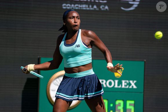 Coco Gauff élimine Maria Sakkari (7-6, 6-2) lors de l'Open d'Indian Wells, le 10 mars 2025. © Tristan Lapierre / PsnewZ / Bestimage