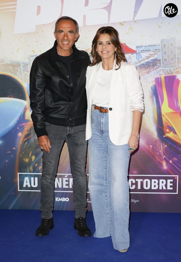 Nikos Aliagas et Faustine Bollaert - Avant-première du film "Super Grand Prix" au cinéma le Grand Rex à Paris le 28 septembre 2025. © Coadic Guirec/Bestimage