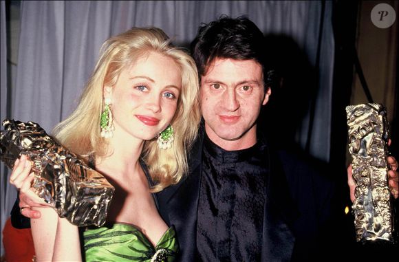 Emmanuelle Béart et Daniel Auteuil à la cérémonie des César pour le film Manon des sources en 1987, Paris, France. Crédit Bestimage