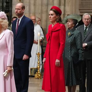 Le roi Charles III d'Angleterre et Camilla Parker Bowles, reine consort d'Angleterre, Le prince William, prince de Galles, et Catherine (Kate) Middleton, princesse de Galles, La princesse Anne, - La famille royale d'Angleterre célèbre le 76ème Commonwealth Day à l'abbaye de Westminster à Londres le 10 mars 2025. Julien Burton / Bestimage