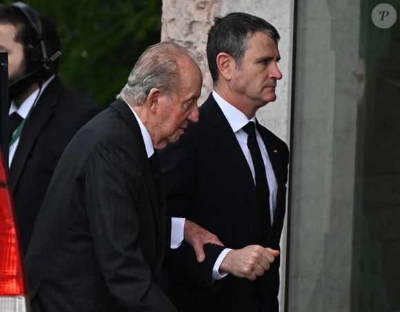 Juan Carlos I (le roi Juan Carlos) - Obsèques de l'Aga Khan IV à Lisbonne au Portugal le 8 février 2025.  Photo de Bestimage