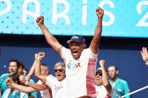 Yannick Noah, coach de l'équipe de France paralympique de tennis fauteuil lors de la rencontre de tennis fauteuil entre S.Houdet et M.delaPuente en quart de finale des jeux paralympiques Paris 2024 le 4 septembre 2024. © Dominique Jacovides / Bestimage