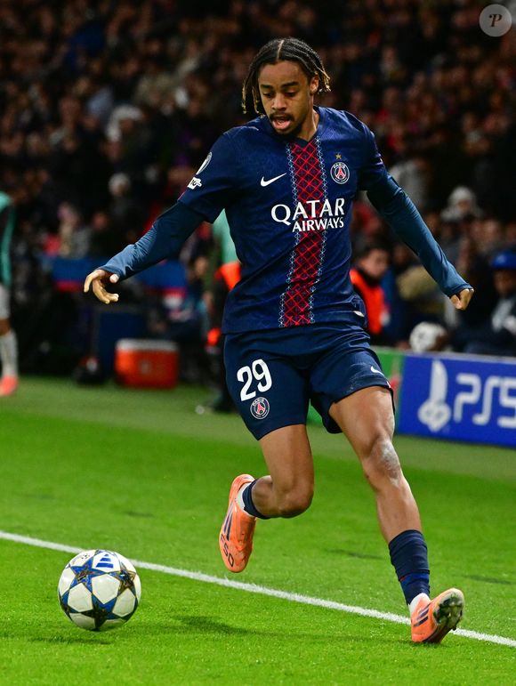 Bradley Barcola - Match de Ligue des Champions entre le PSG contre le Bayern de Munich (1-2) au Parc des Princes à Paris le 4 novembre 2025. © Christian Liewig/Bestimage