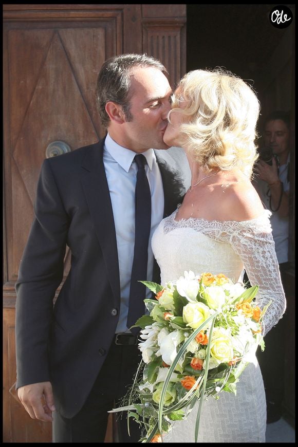 Alexandra Lamy et Jean Dujardin le 25 juillet 2009 à Anduze. © JACOVIDES-MOREAU / BESTIMAGE