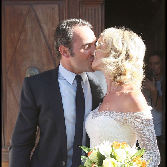 Alexandra Lamy et Jean Dujardin le 25 juillet 2009 à Anduze. © JACOVIDES-MOREAU / BESTIMAGE