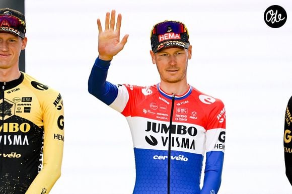 Dylan Van Baarle lors de la présentation des équipes en amont de la 110e édition du Tour de France 2023, à Bilbao, en Espagne, le 29 juin 2023.
Crédit : Nikola Krstic / Panoramic / Bestimage