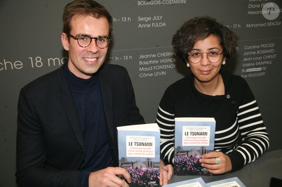 Jean-Baptiste Marteau, Neïla Latrous - Deuxième jour du salon du livre à la porte de Versailles à Paris le 17 mars 2018.©Bestimage