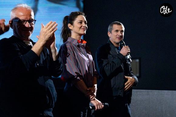 Marion Cotillard et Guillaume Canet lors de la présentation du film "Karma" de G. Canet au Pathé Bellecour lors de la 18ème édition du festival Lumières à Lyon le 14 octobre 2026. © Sandrine Thesillat / PsnewZ / Bestimage