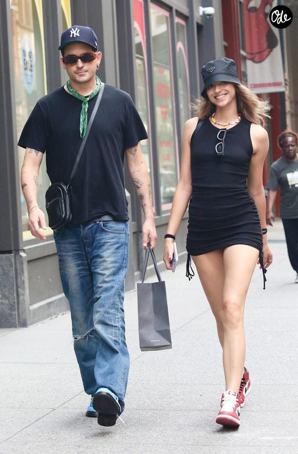 Le rapper G-Eazy et Jenaye Noah dans le quartier de Manhattan, New York, 21/07/2023. Crédit Backgrid USA / Bestimage