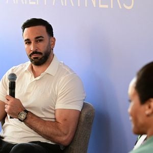 Une conférence sur le thème de la création de nouveaux horizons entre sport et divertissement avec Adil Rami, Sarah Ourahmoune, Allison Pineau et Inès Lagdiri-Nastasi au Loft Akili Mirari - Hôtel Five Seas à Cannes le mardi 19 mai 2026. © Romain Doucelin / Bestimage