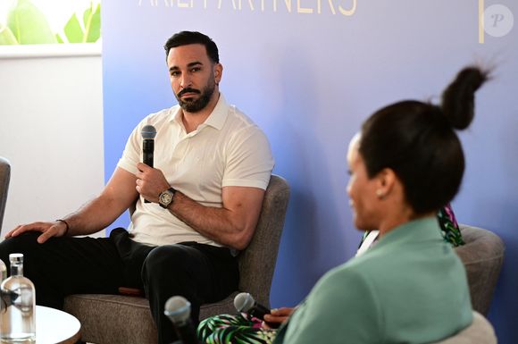 Une conférence sur le thème de la création de nouveaux horizons entre sport et divertissement avec Adil Rami, Sarah Ourahmoune, Allison Pineau et Inès Lagdiri-Nastasi au Loft Akili Mirari - Hôtel Five Seas à Cannes le mardi 19 mai 2026. © Romain Doucelin / Bestimage