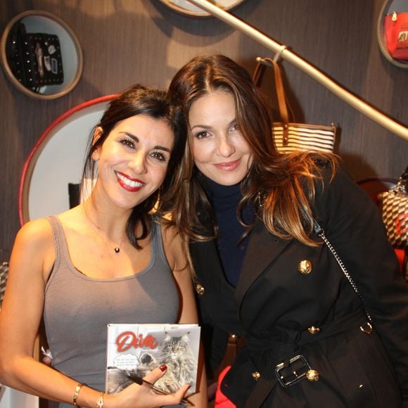 Nadia Farès et Reem Kherici lors de la présentation du livre de R. Khereci "Diva", inspiré par son chat, à la boutique Barbara à Paris, France, le 8 novembre 2017. © Philippe Baldini/Bestimage