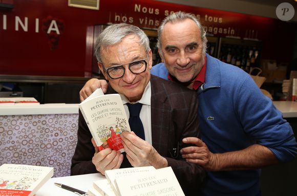Jean-Luc Petitrenaud, Antoine Duléry - Lancement du livre de J-L Petitrenaud "Les quatre saisons d'Emile et Marcelle" au restaurant Lavinia à Paris le 5 novembre 2018. © Denis Guignebourg/Bestimage