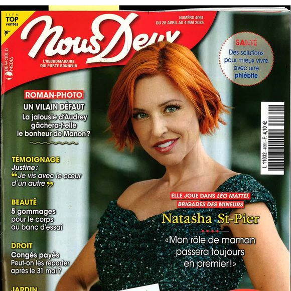 Natasha St-Pier en couverture de "Nous Deux" du 28 avril au 4 mai 2025