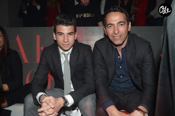 Exclusif - Youri Djorkaeff et son fils Sacha - Personnalites lors du reveillon au VIP Room de Marrakech, le 31 decembre 2013. 
Crédit : RACHID BELLAK / BESTIMAGE
