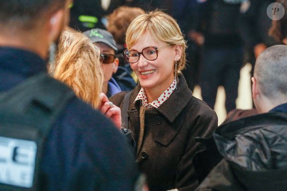 Judith Godrèche arrive au tribunal - Le réalisateur Christophe Ruggia, poursuivi pour agressions sexuelles envers la comédienne Adèle Haenel, condamné à deux de prison ferme avec port de bracelet électronique va faire appel de la décision, au tribunal judiciaire de Paris, France, le 3 février 2025. © Christophe Clovis/Bestimage