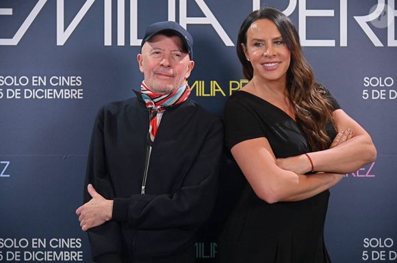 Karla Sofia Gascon et Jacques Audiard pour la projection d'"Emilia Perez" le 28 novembre 2024, à Madrid. Cordon / Bestimage