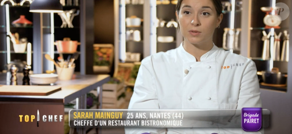 Sarah dans "Top Chef" sur M6.
