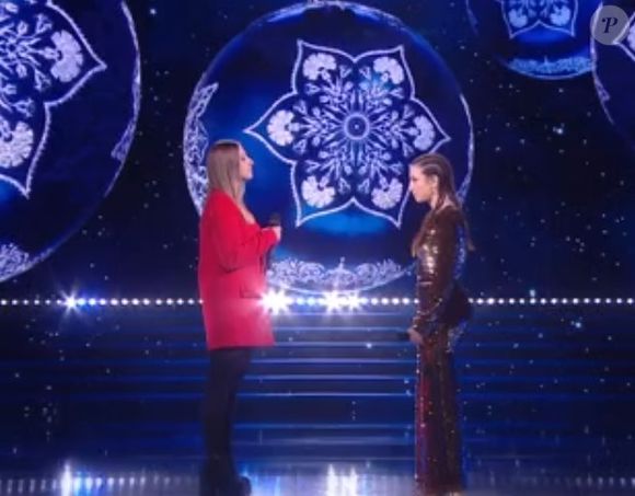 Helene Ségara sur le plateau de la Star Academy, 23 décembre 2023.