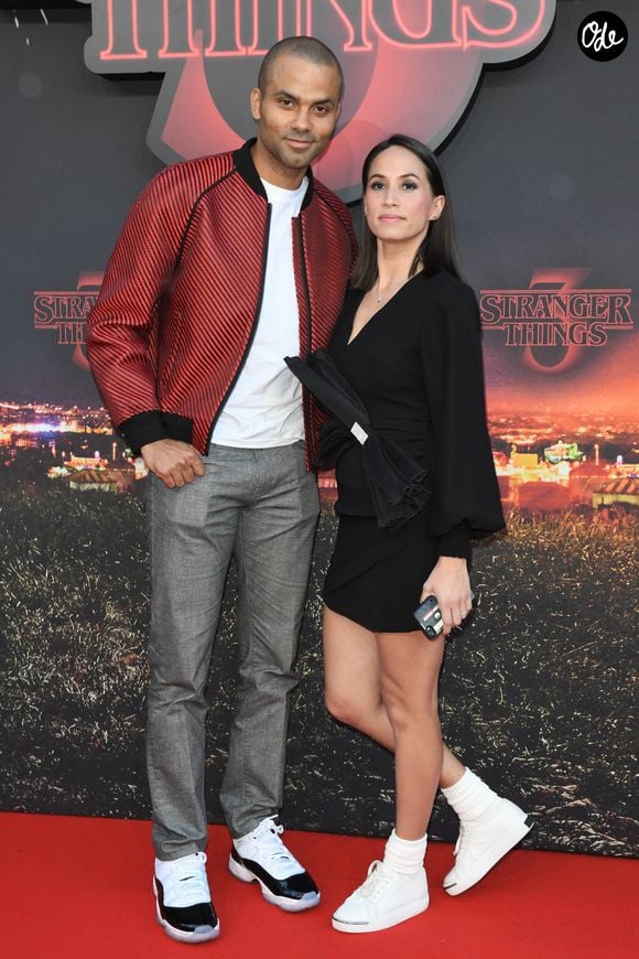 Tony Parker et sa femme Axelle Francine à la première de la série Netflix "Stranger Things - Saison 3" au cinéma Le Grand Rex à Paris, le 4 juillet 2019.
© Guirec Coadic/Bestimage