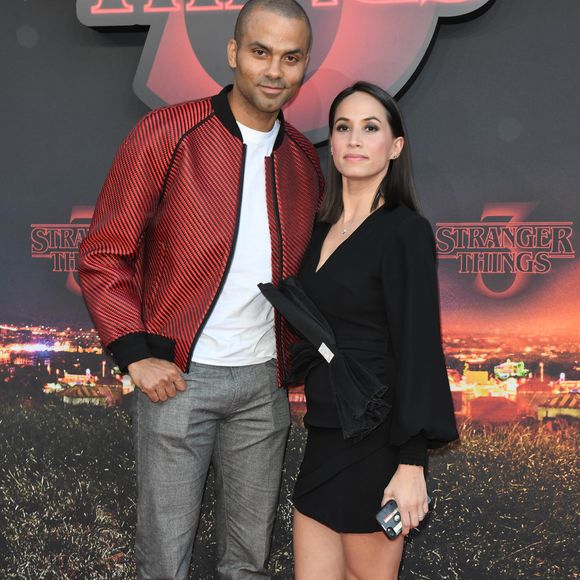 Tony Parker et sa femme Axelle Francine à la première de la série Netflix "Stranger Things - Saison 3" au cinéma Le Grand Rex à Paris, le 4 juillet 2019.
© Guirec Coadic/Bestimage