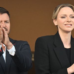 La princesse Charlene de Monaco et le prince Albert II de Monaco ont assisté à la finale de la 13eme éditon du Tournoi Saint Devote de rugby au Stade Louis II de Monaco, le 26 avril 2025. © Bruno Bebert / Bestimage