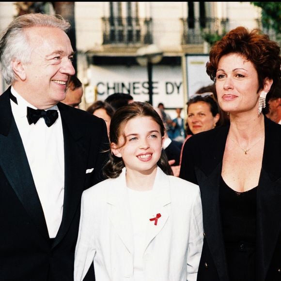 Jean-Pierre Cassel avec sa femme Anne et leur fille Cécile au Festival de Cannes en 1995. Photo : ANGELI-RINDOFF-GARCIA / BESTIMAGE