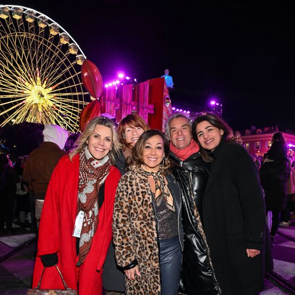Laura Tenoudji Estrosi, Muriel Mayette-Holtz, Sarah Abitbol, Gérard Holtz et Saragh Doraghi durant la soirée d'ouverture de la 140eme édition du Carnaval de Nice "Roi des Oceans" à Nice, le 15 février 2025. Le Carnaval se déroule du 12 février au 2 mars 2025. Le Carnaval de Nice 2025 "Roi des Océans", est un préambule au rendez-vous mondial, que sera le sommets des Océans qui se tiendra en juin 2025 dans la capitale azuréenne. Le Carnaval portera ces messages forts de prise de conscience collective du réchauffement de la planète et du dérèglement climatique, au travers son ADN qui sont satire, ironie et féerie. © Bruno Bebert/Bestimage