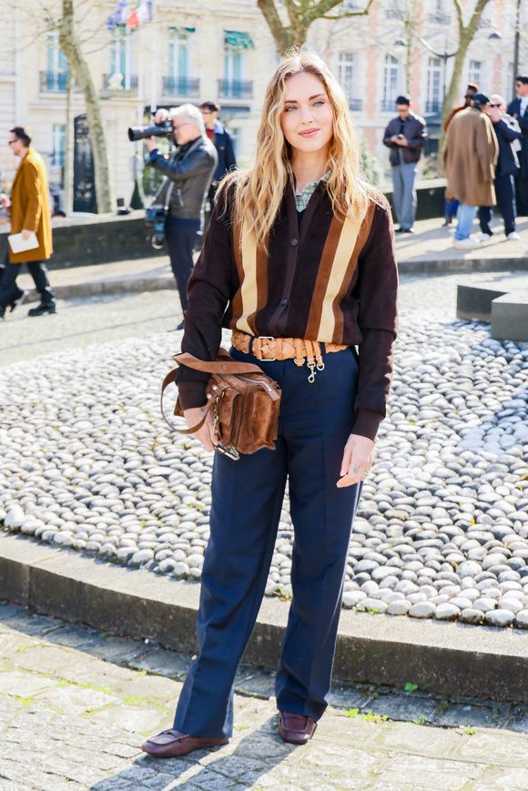 Chiara Ferragni aux arrivées au défilé Miu Miu Collection Femme Prêt-à-Porter Automne/Hiver 2026-2027 lors de la Fashion Week de Paris (PFW) au palais d'lena conseil Economique, social et environnemental, à Paris, France, le 10 mars 2026. © Denis Guignebourg/Bestimage