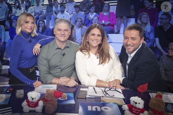 Exclusif - Kelly Vedovelli, Jacques Cardoze, Valérie Bénaïm, Bernard Montiel - Sur le plateau de l'émission TPMP (Touche Pas à Mon Poste) présentée en direct par C.Hanouna et diffusée sur C8 le 4 décembre 2023. © Jack Tribeca / Bestimage