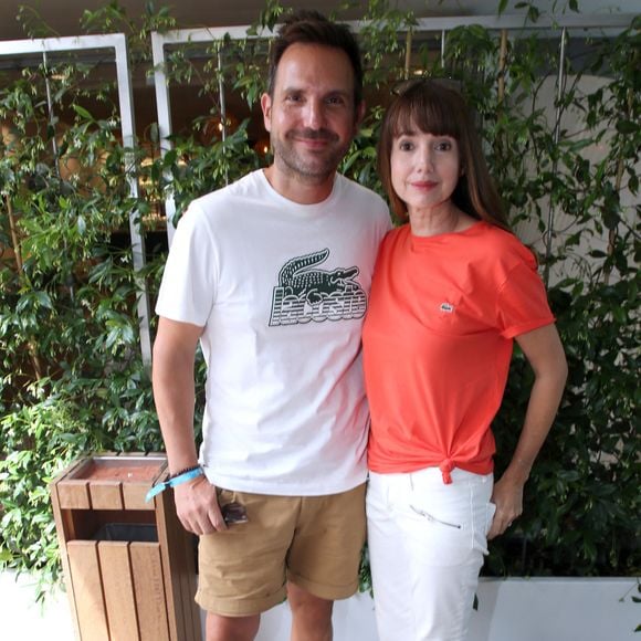 Exclusif - Christophe Michalak et sa femme Delphine McCarty - Célébrités aux Internationaux de France de Tennis de Roland Garros 2023 - Jour 13 à Paris le 09 Juin 2023.

© Bertrand Rindoff / Bestimage