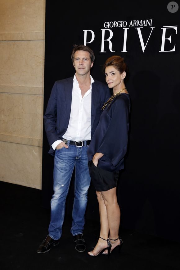Le prince Emmanuel-Philibert de Savoie et la Princesse Clotilde de Savoie (Clotilde Courau) - Photocall du defile de mode Haute-Couture Automne-Hiver 2013/2014 "Armani" a Paris le 2 juillet 2013. © OLIVIER BORDE / BESTIMAGE