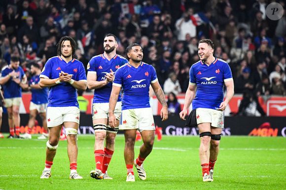 Peato Mauvaka (France) Anthony Jelonch (France) Charles Ollivon (France) Mickael Guillard (France) - Match du tournoi des Six Nations "France - Italie (33-8)" à Villeneuve d'Ascq, le 22 février 2026.
© Baptiste Autissier / PsnewZ / Bestimage