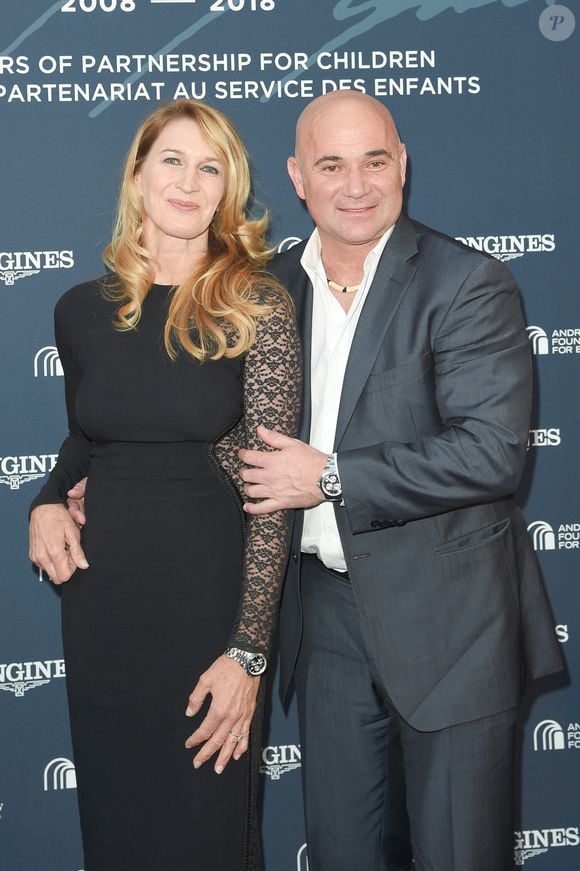 Steffi Graf et son mari André Agassi  - Longines a organisé un Gala de charité en l'honneur de Steffi (Stefanie) Graf et de André Agassi avec les associations caritatives "Children for Tomorrow" et "The André  Agassi Foundation for Education" au Musée Rodin à Paris avec qui la marque célèbre ses 10 ans de partenariat. Longines donnera le coup d’envoi d’une vente aux enchères de montres exclusives en faveur des associations de Steffi Graf et de André Agassi. Paris le 2 juin 2018
© Guirec Coadic/Bestimage