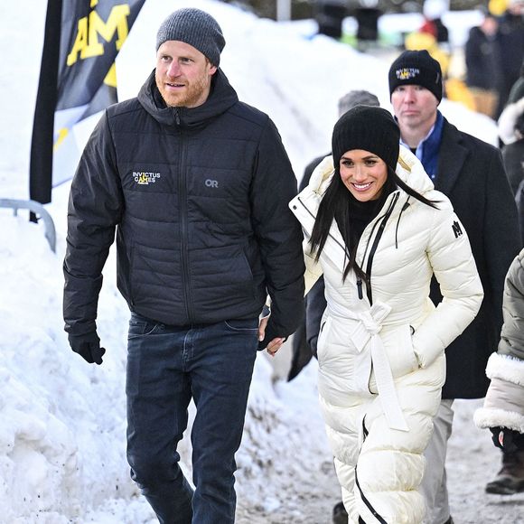 Le duc et la duchesse de Sussex à la cérémonie de bienvenue à Whistler pendant les Invictus Games à Whistler, Canada, le 10 février 2025. Photo bb Bruce Adams/Daily Mail/dmg media Licensing/ABACAPRESS.COM