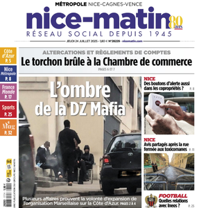 Couverture de "Nice-Matin" du 24 juillet 2025.