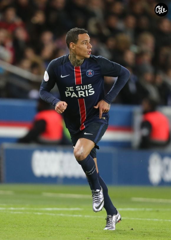 Gregory van der Wiel - Match de football PSG-Troyes au Parc des Princes à Paris, le 28 novembre 2015.