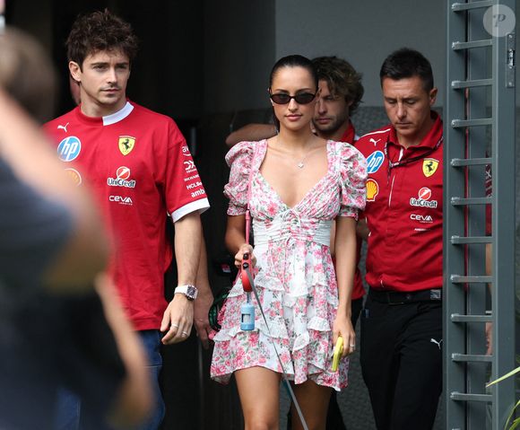 Charles Leclerc (MCO), Scuderia Ferrari HP avec sa petite amie Alexandra Saint Mleux au Grand Prix de Budapest. Photo par DPA/ABACA