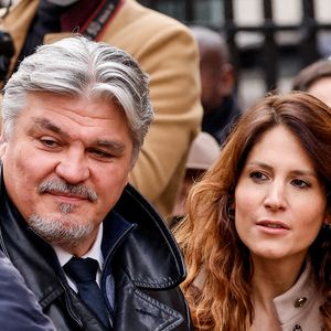 David Douillet et sa femme Vanessa - Obsèques de Jean-Pierre Pernaut en la Basilique Sainte-Clotilde à Paris le 9 mars 2022.

© Cyril Moreau / Bestimage