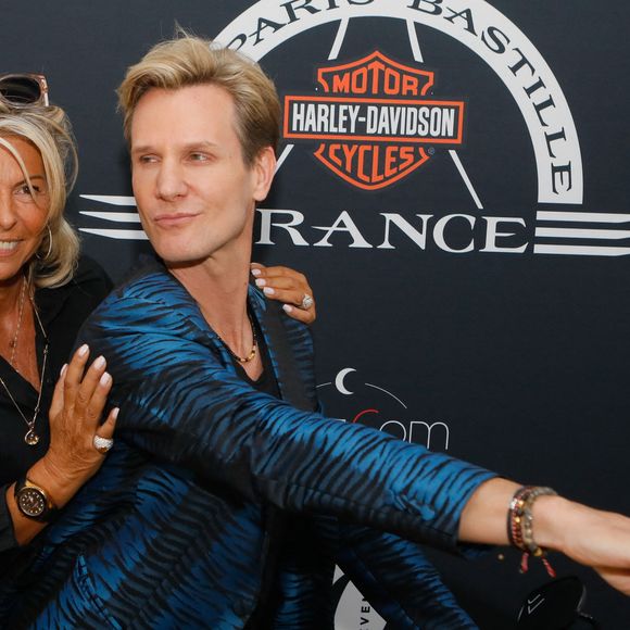 Caroline Margueridon et François-Xavier Renou (Fransoa) - Soirée de présentation des nouveautés de la marque Harley Davidson au showroom Beaumarchais à Paris, France, le 22 septembre 2022. © Christophe Clovis/Bestimage